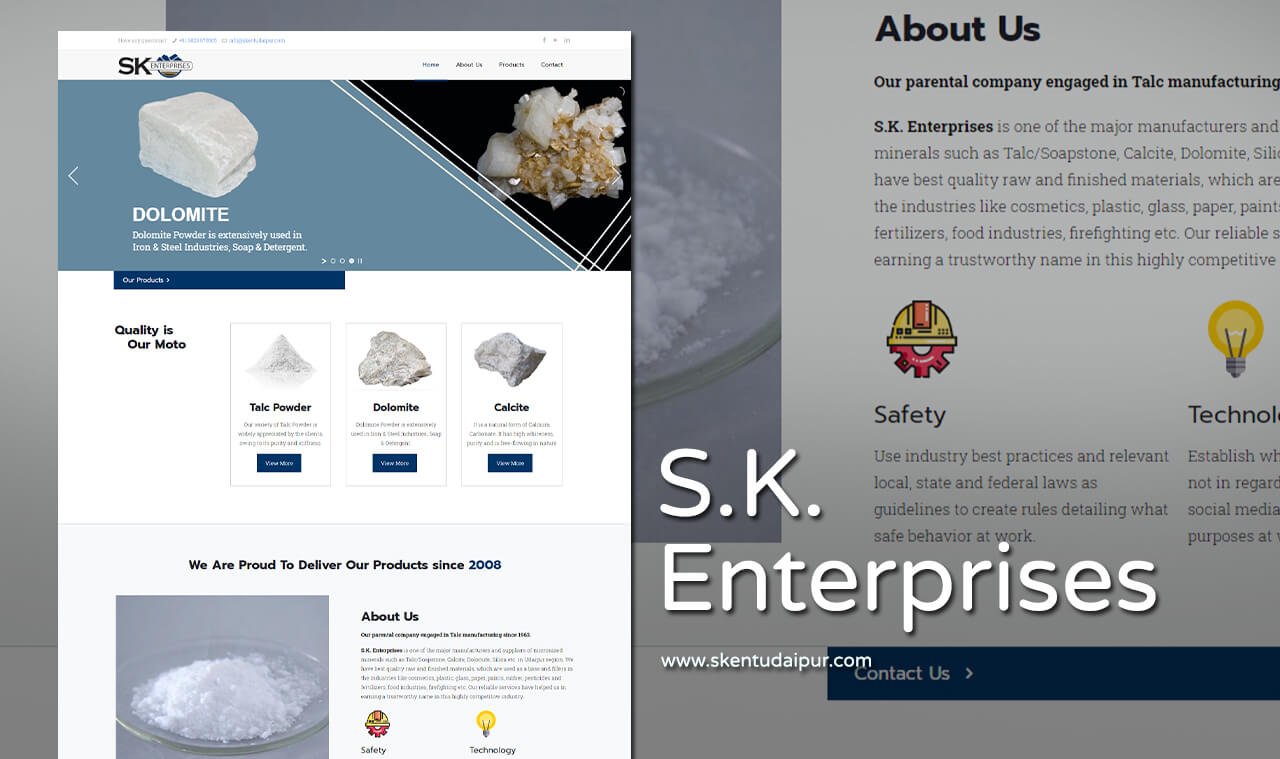 mineral company website design
