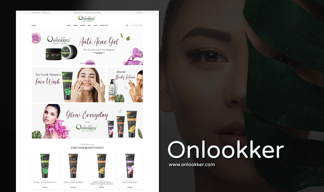 skin care products website designer in udaipur india