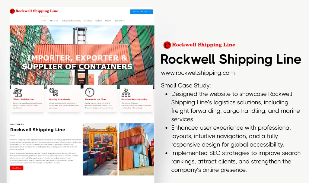 Shipping line company website designer udaipur