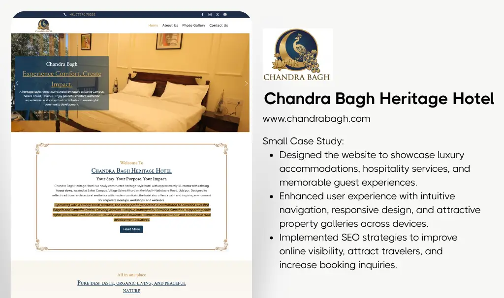 Best heritage hotel website designer udaipur rajasthan