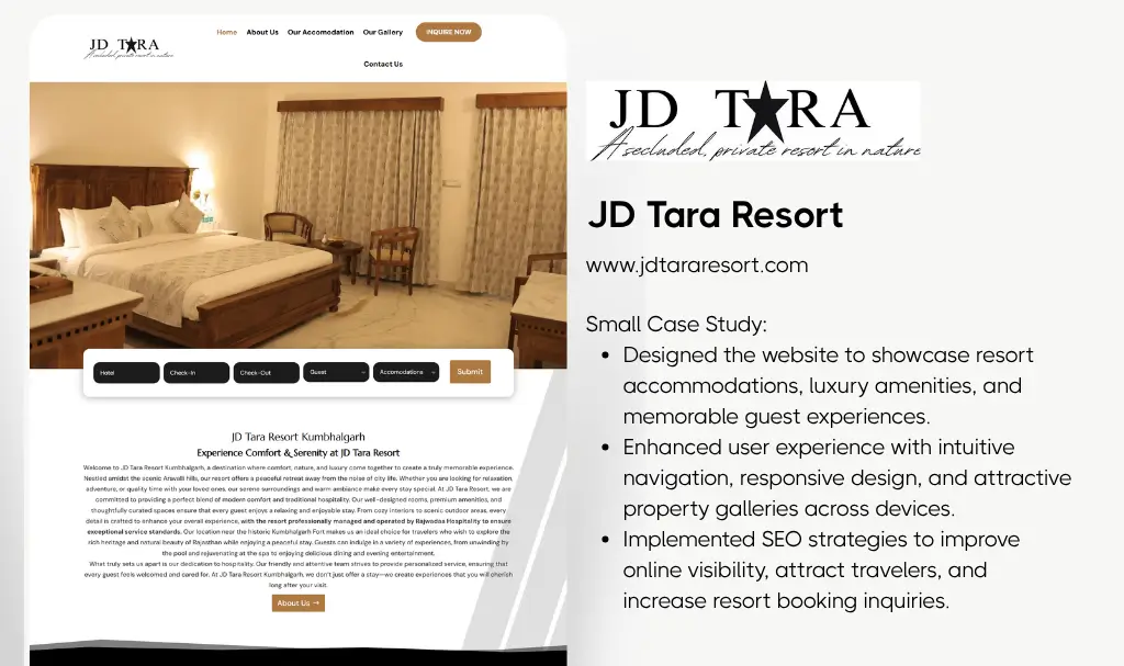 Best nature resort website designer udaipur rajasthan