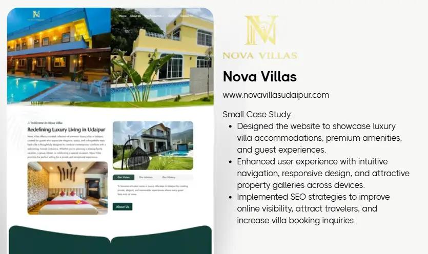Luxury villa website designer udaipur rajasthan