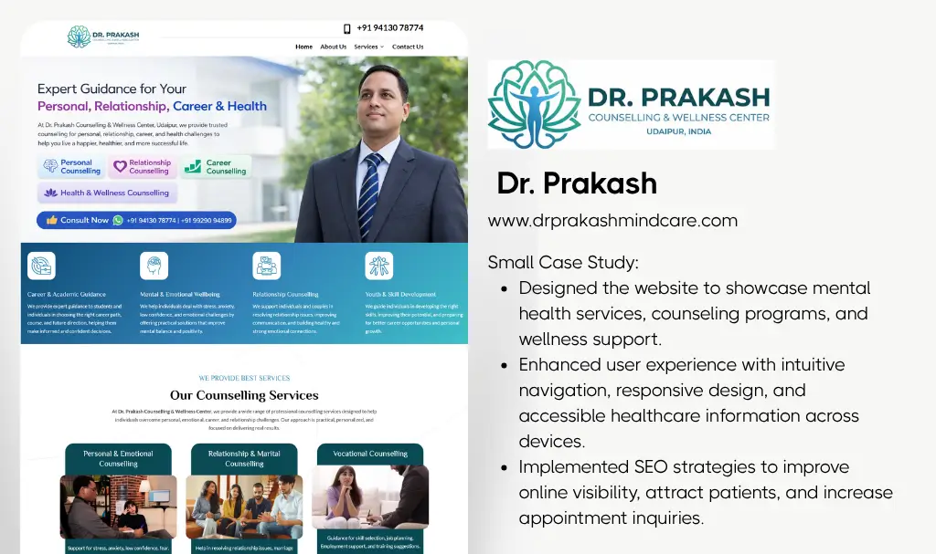 Mental health website designer udaipur rajasthan