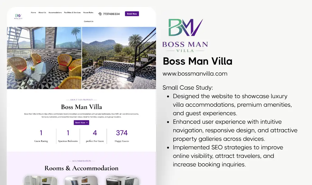 Villa website designer udaipur rajasthan