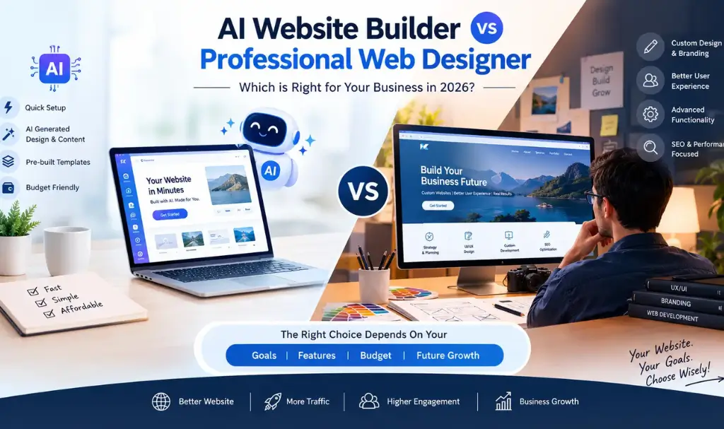 ai website builders vs professional web designers