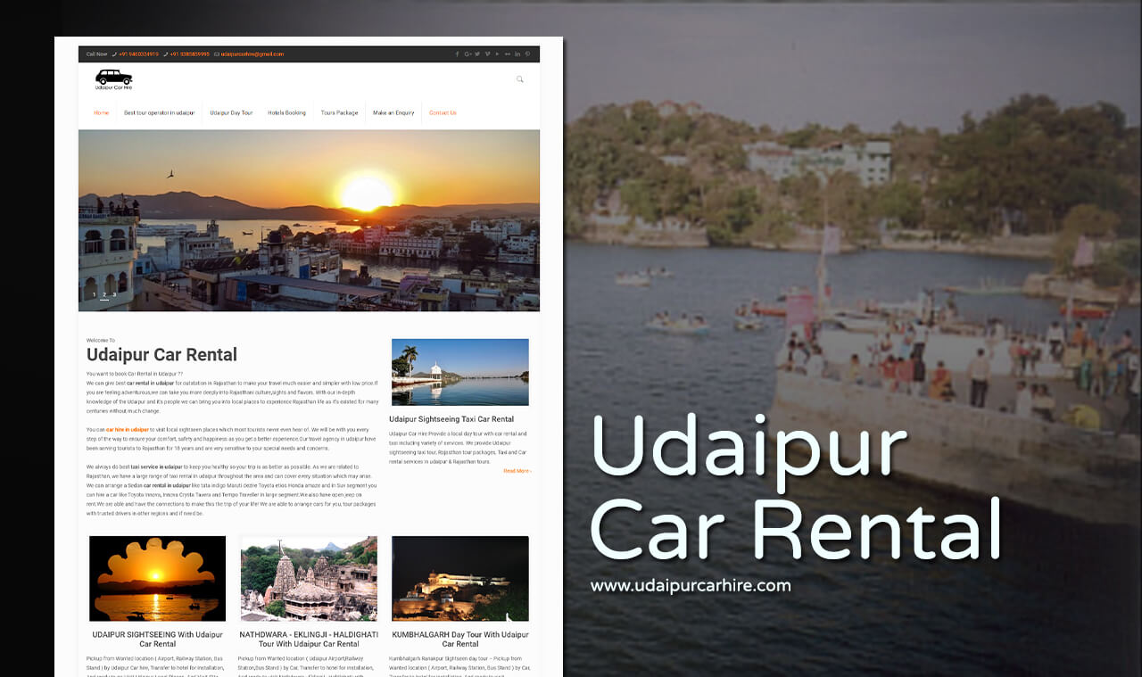 car rental company website design
