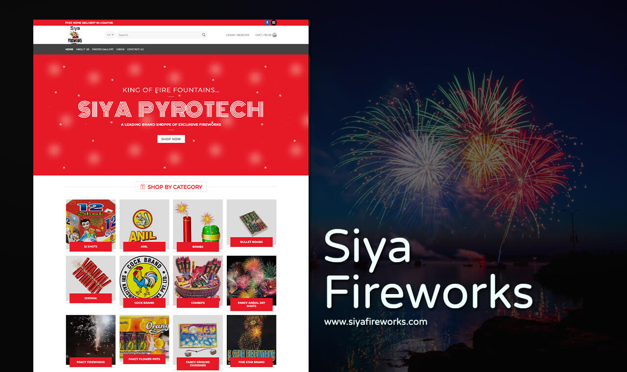 fireworks company website design