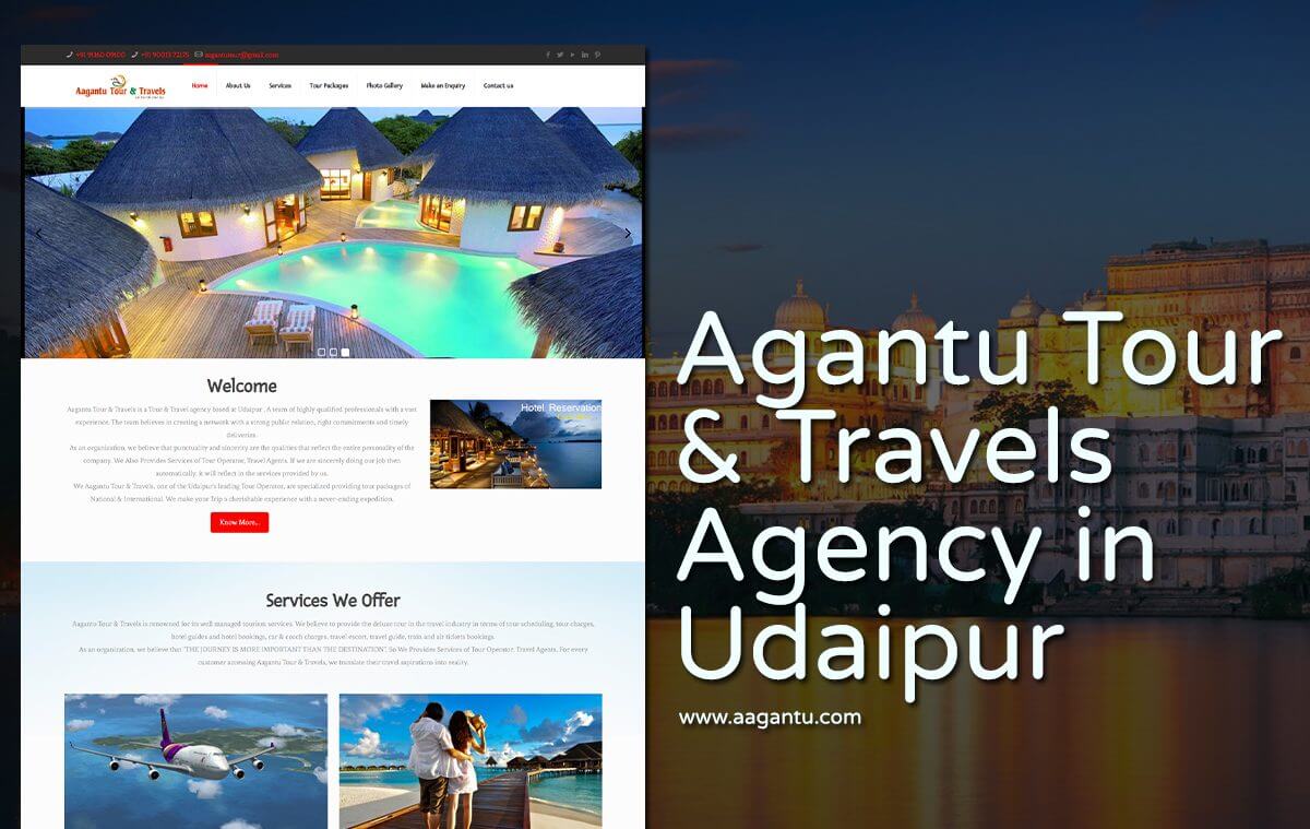 tour travel company website design