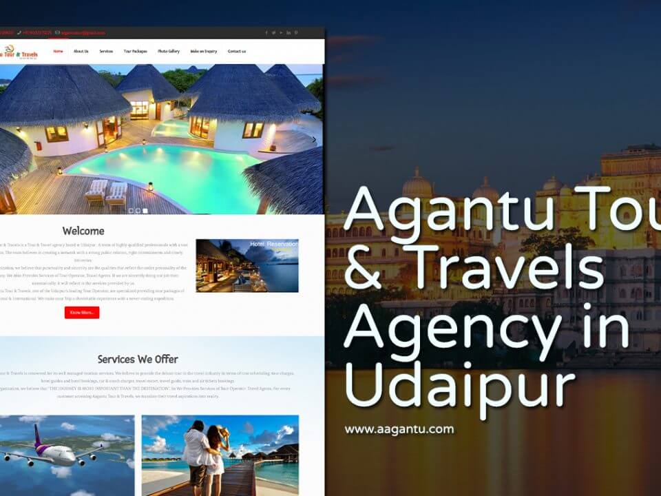 tour travel company website design