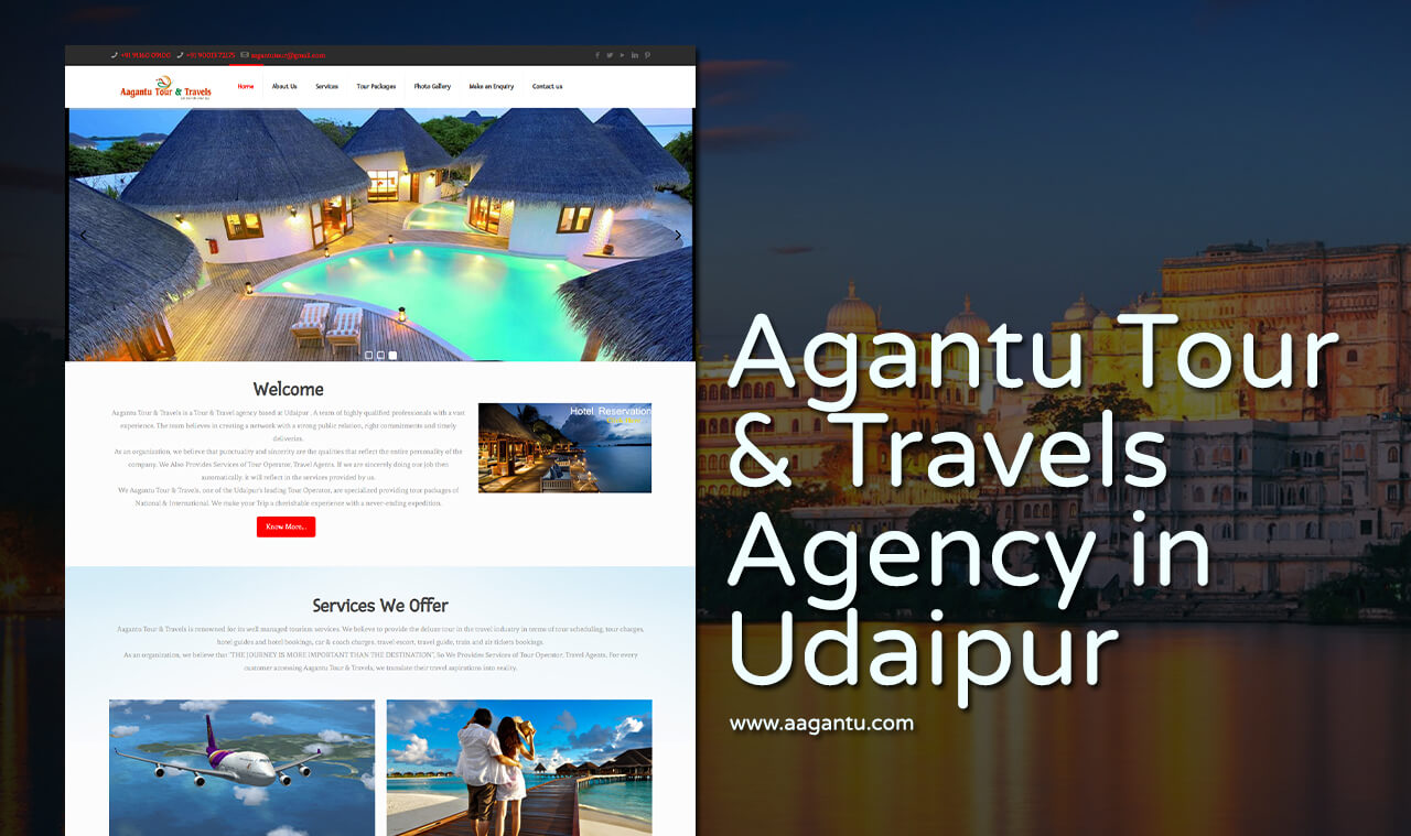 tour travel company website design