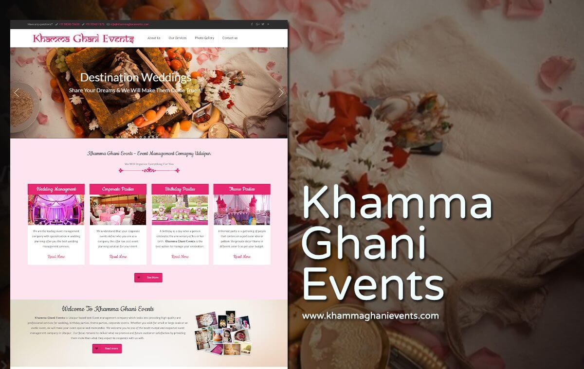event management company web design