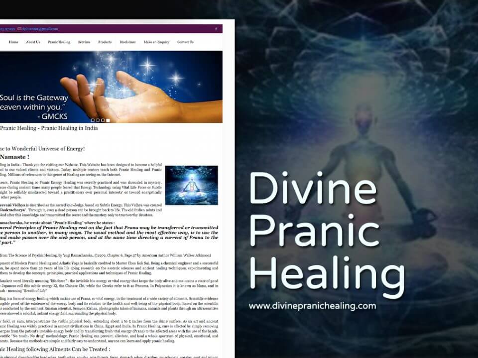 pranic healing yoga website design