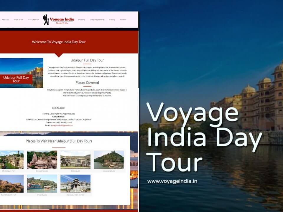 travel company website design