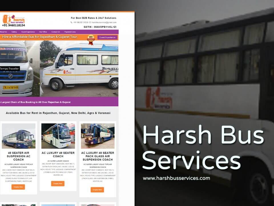 luxury bus car services website design
