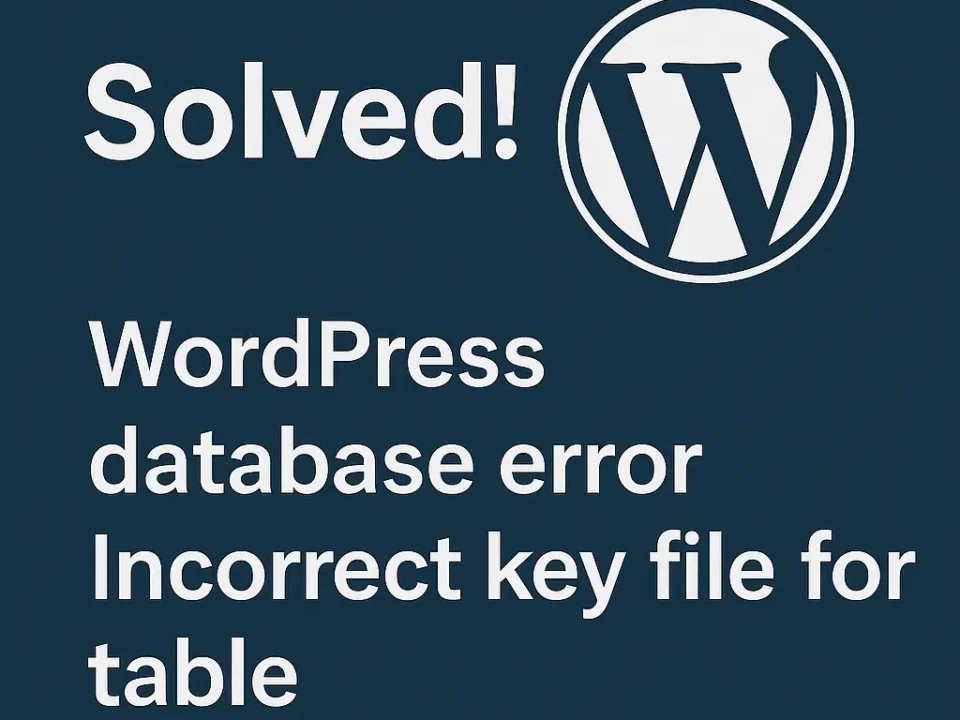 WordPress-database-error-Incorrect-key-file-for-table