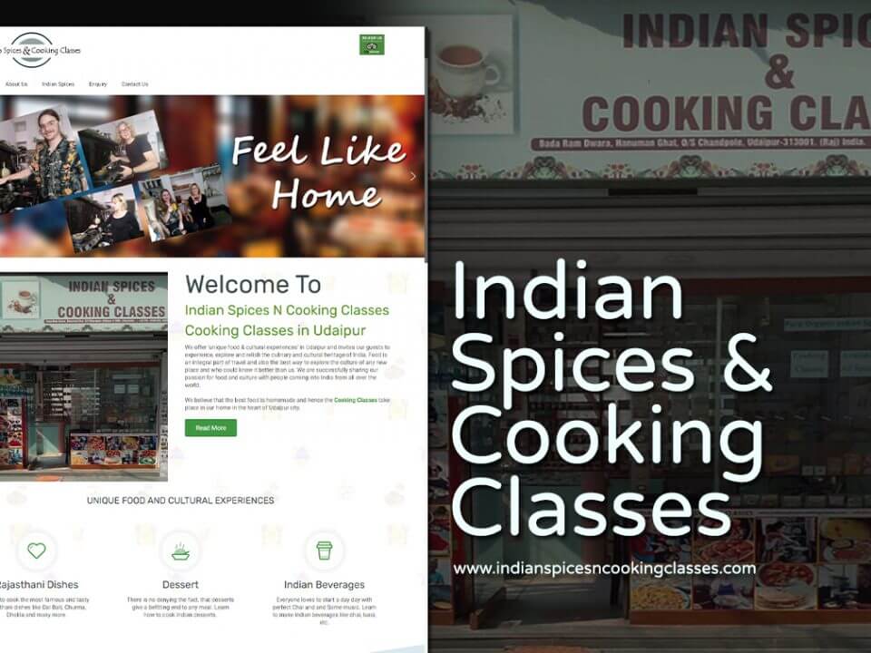 cooking classes website design