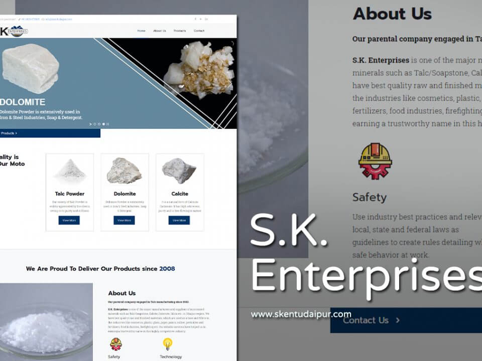 mineral company website design
