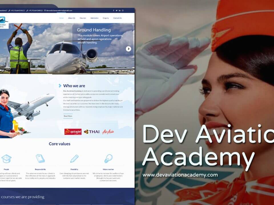 Air aviation website designer