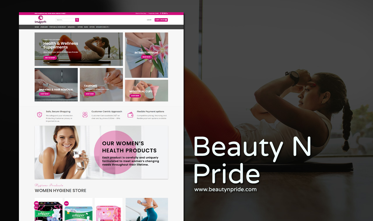 women health care product website designer india