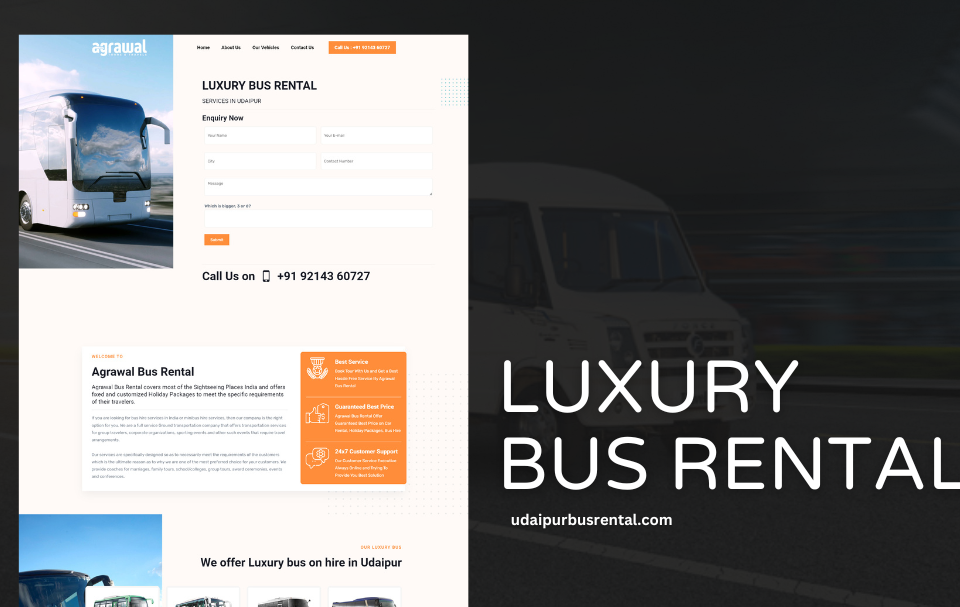 Bus Rental Company Website Designer Udaipur