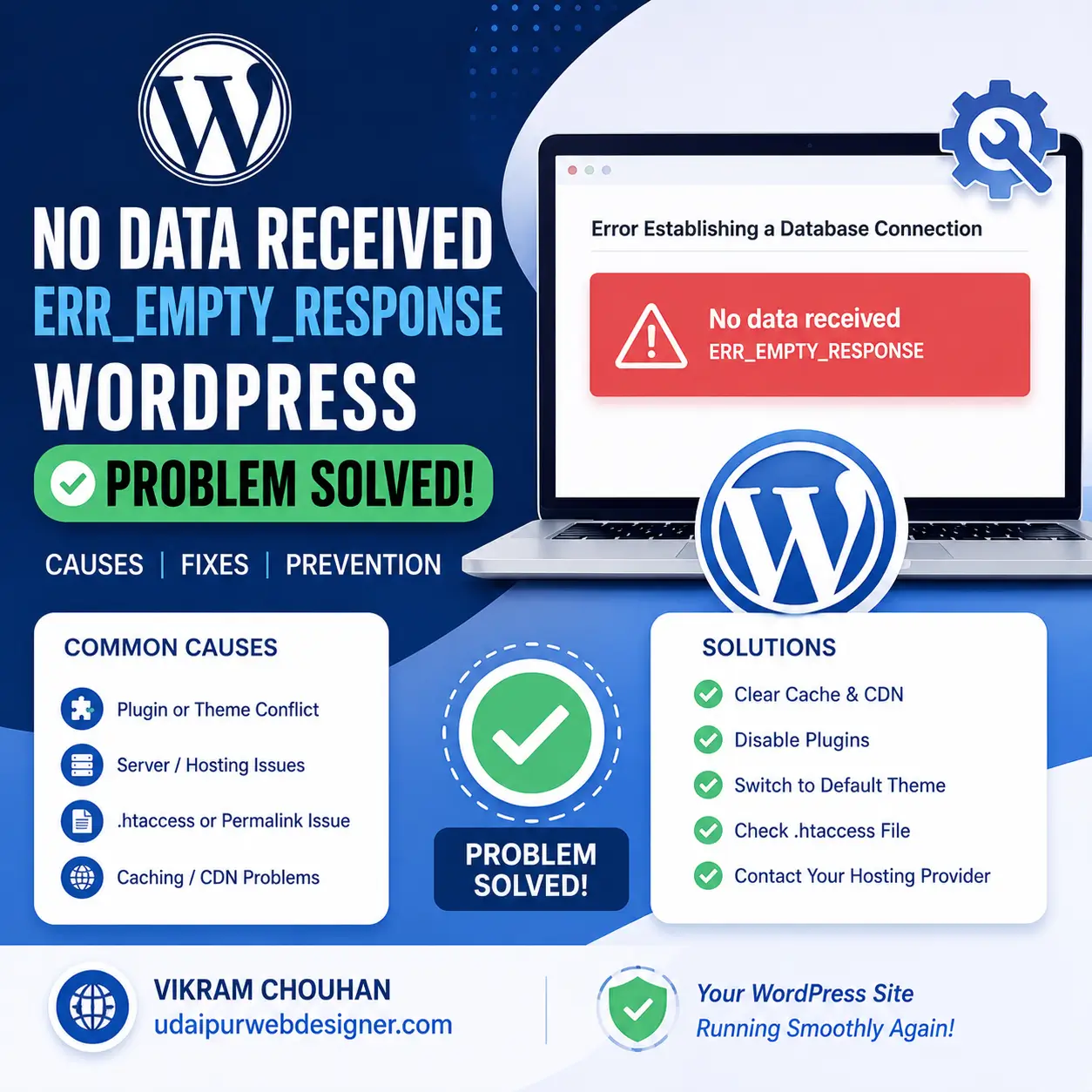No data received err_empty_response wordpress (Problem Solved)